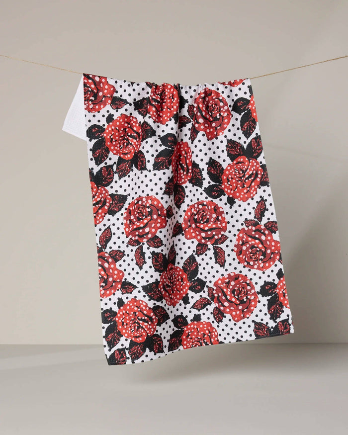 Polka Rose Tea Towel - Olita Gifts & Goods