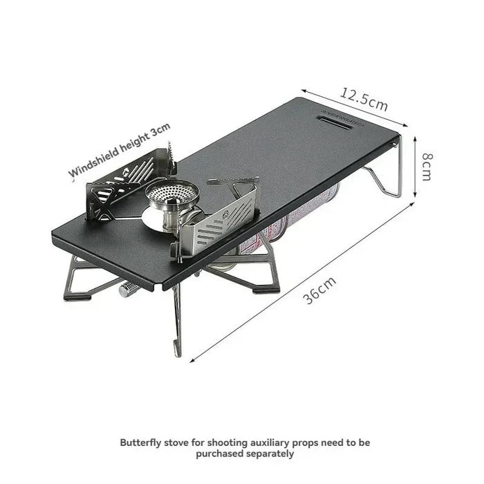 Portable Folding Camp Stove Rack Iron Black
