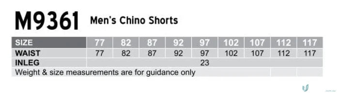 Mens Porters Chino Shorts size chart for perfect fit on your porters chino shorts
