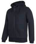 Premium full-zip shepherd hoodie with fleece-lined hood and ribbed cuffs
