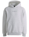 Premium oversized white marle hoodie in heather gray with subtle planett logo perfect for workwear uniforms
