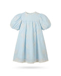 Sky Blue Puff Sleeve Dress for Girls Classic Elegant Everyday Party Wear Default Title