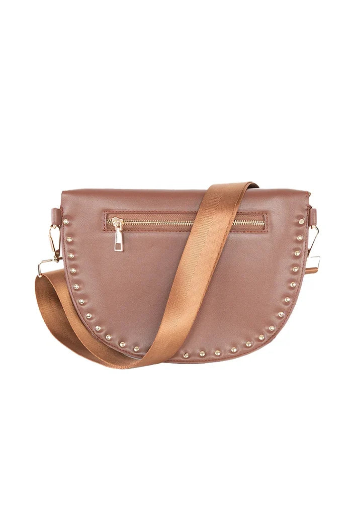 PREORDER: Brown Gold-Studded Crossbody Bag // eta September