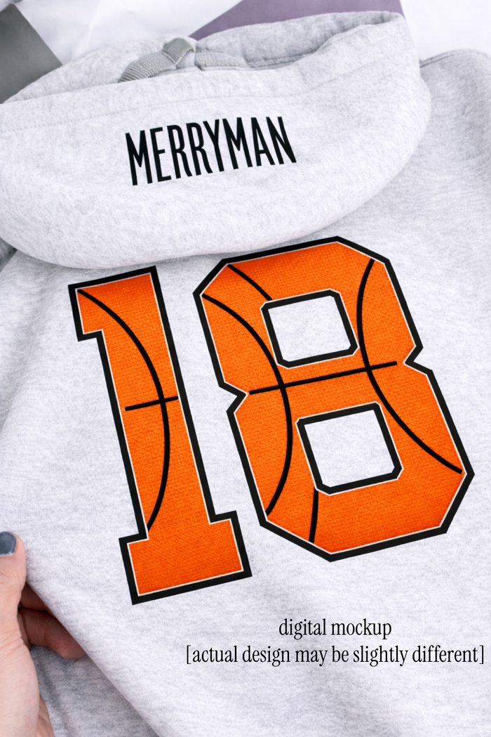 PREORDER: Embroidered Hood - Custom Appliqué Number // ships in 1-2 weeks