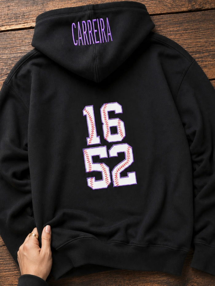 PREORDER: Embroidered Hood - Custom Appliqué Number // ships in 1-2 weeks