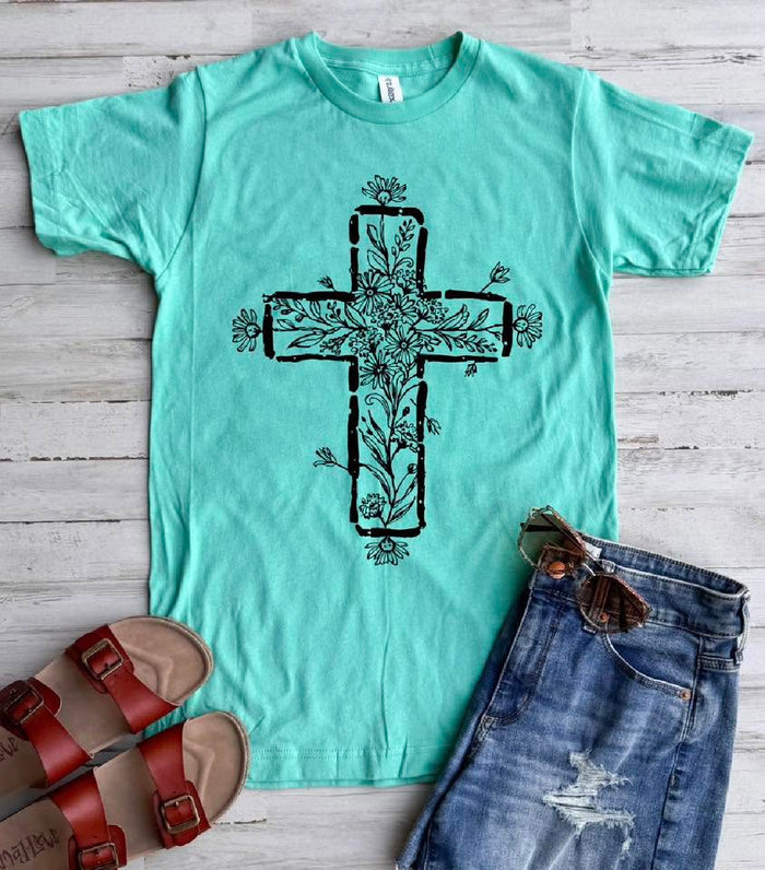 PREORDER: Floral Cross Tee //ships free