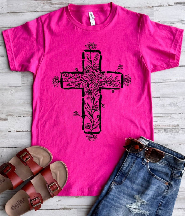 PREORDER: Floral Cross Tee //ships free