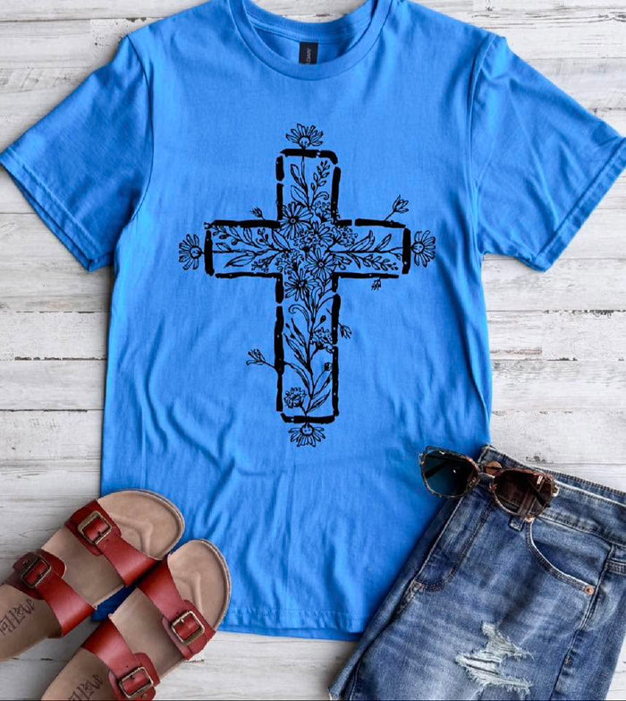 PREORDER: Floral Cross Tee //ships free