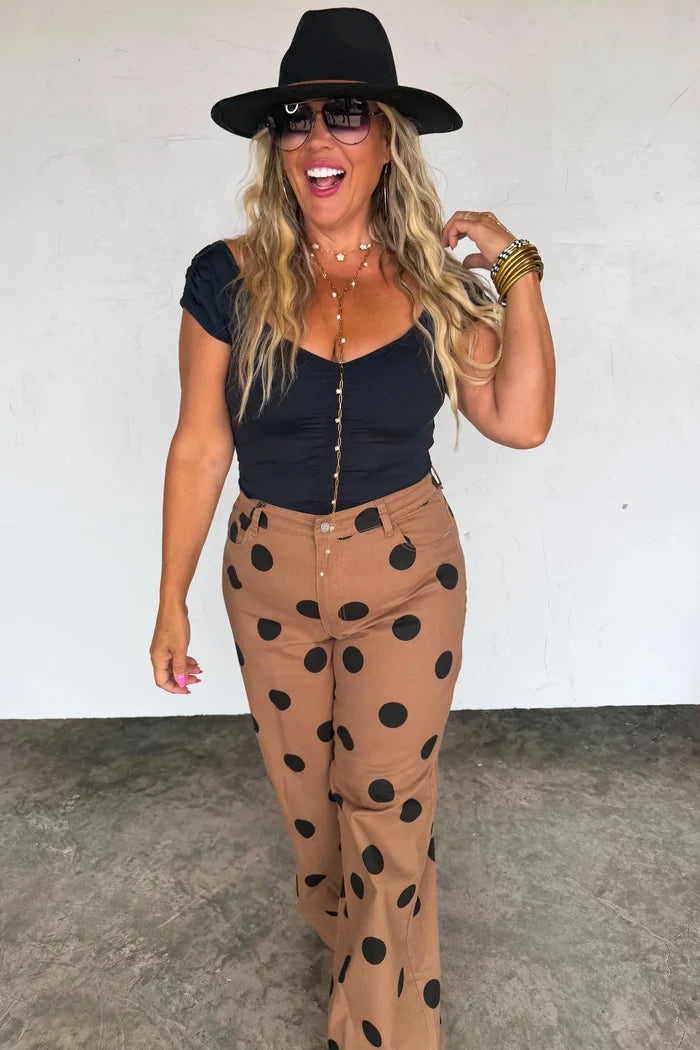 PREORDER:  Mocha Dot Denim Jeans // eta October