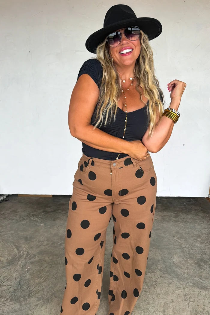PREORDER:  Mocha Dot Denim Jeans // eta October