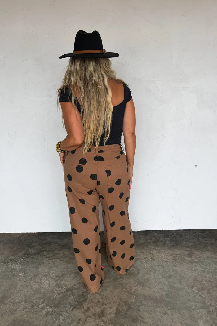 PREORDER:  Mocha Dot Denim Jeans // eta October