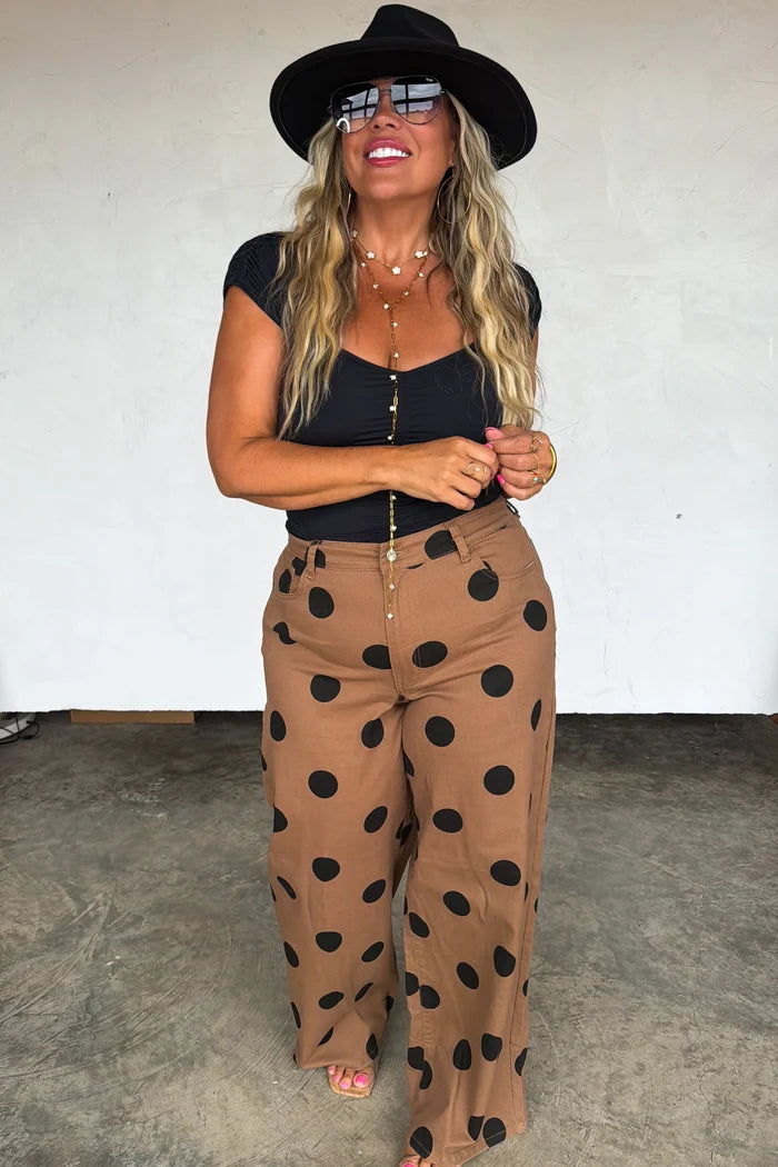 PREORDER:  Mocha Dot Denim Jeans // eta October