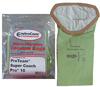 Proteam Vacuum Paper Bags, Pro10 Supercoach 10Qt Triangle 10/pk Generic Part ECC332