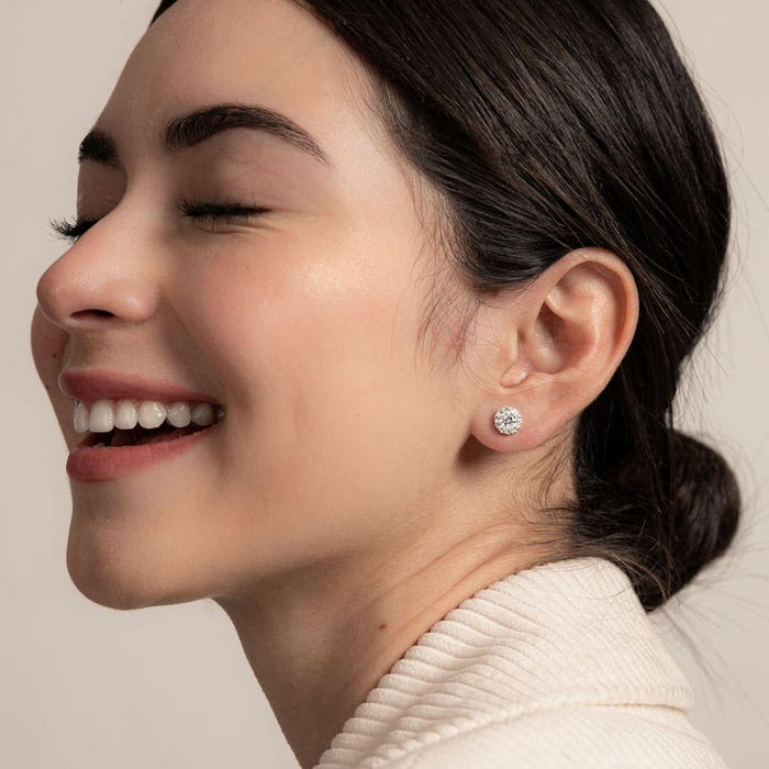 Pure Shine Halo Stud Earrings | Little Sparkles
