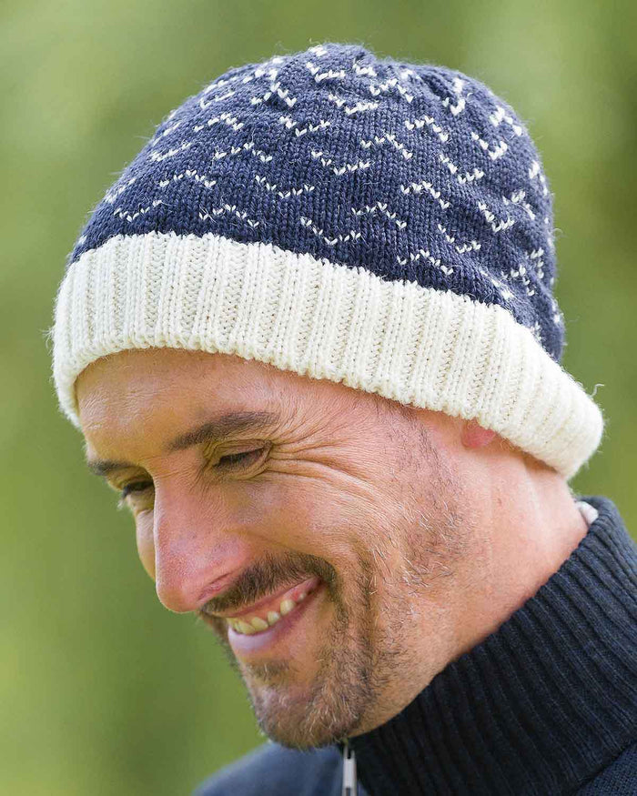 Pure Wool Patterned Beanie Hat - Country Collection