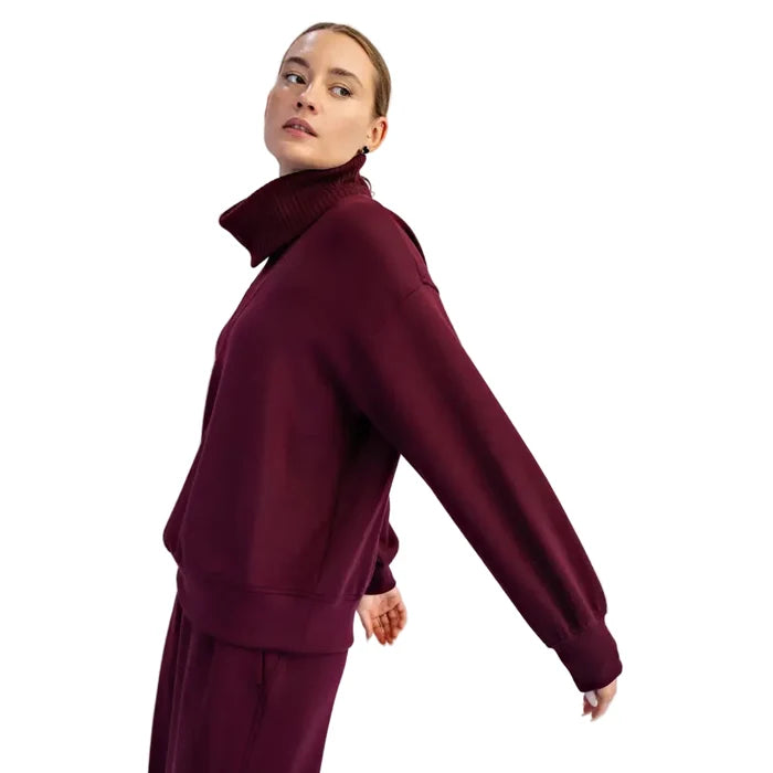 Rae Mode Women's Scuba Luxe V-Turtleneck