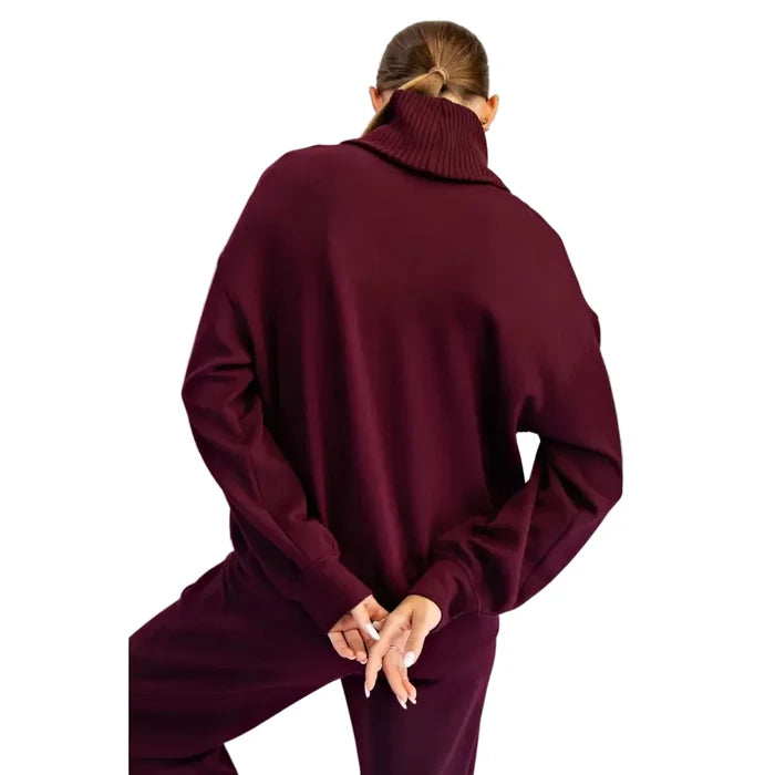 Rae Mode Women's Scuba Luxe V-Turtleneck