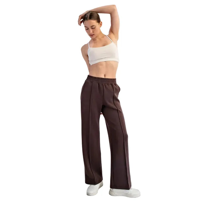Rae Mode Women's Scuba Pintuck Straight Pants