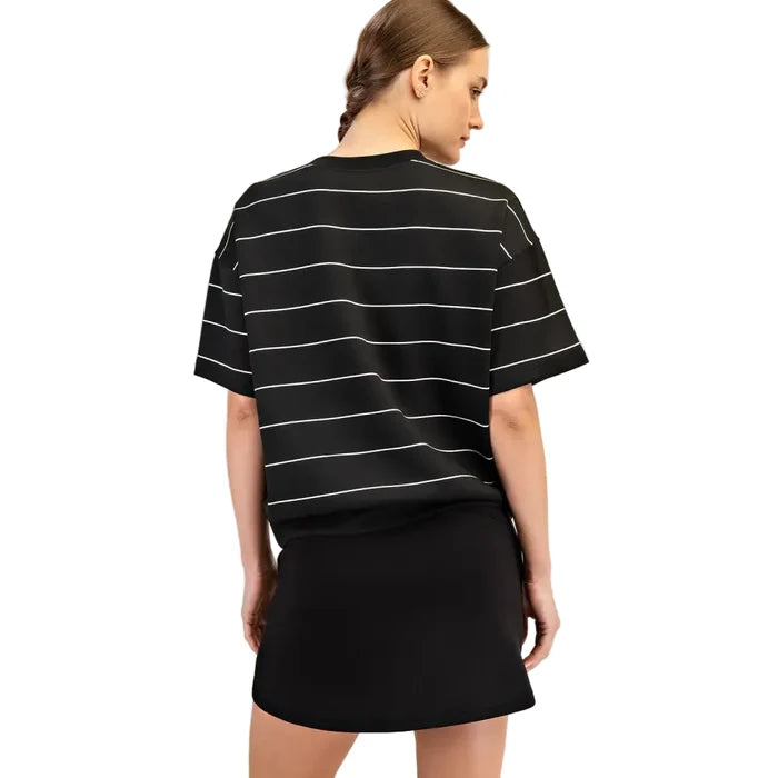 Rae Mode Women's Scuba Stripe Basic Short Sleeve Top