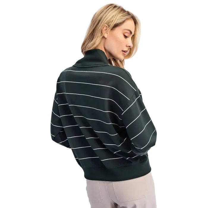 Rae Mode Women's Scuba Stripe V-Neck Pullover