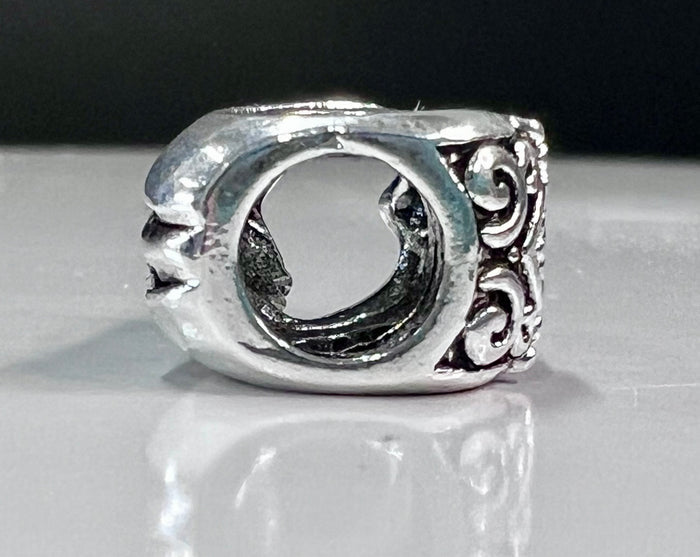 Back view of Raven's Skull Hair Bead - Silver Finish Gothic & Viking Hair Accessory