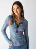 Reagan Thermal Henley - Dark Blue Garden-view 1