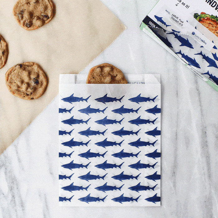 Lunchskins Recyclable Paper Sandwich Bags – Shark Print