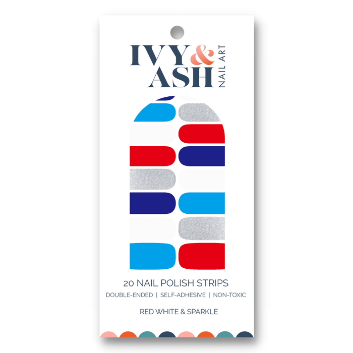 Red White & Sparkle | 4th of July Glitter Nail Art Nail Wrap - Olita Gifts & Goods