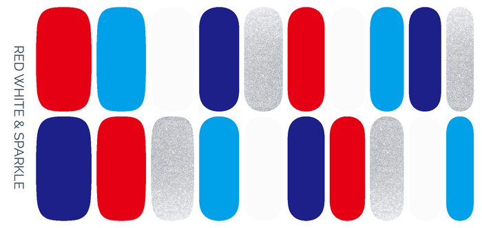 Red White & Sparkle | 4th of July Glitter Nail Art Nail Wrap - Olita Gifts & Goods