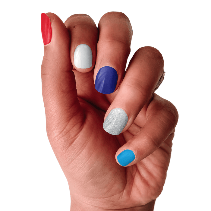 Red White & Sparkle | 4th of July Glitter Nail Art Nail Wrap - Olita Gifts & Goods