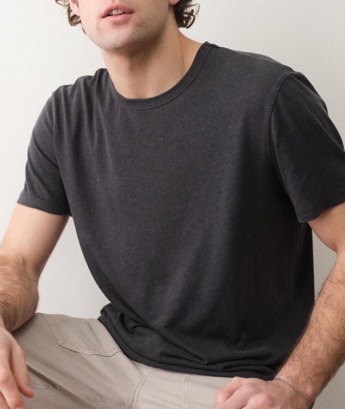 Relaxed Hemp Cotton Tee Faded Black