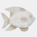 Resin 13" Fish Figurine, White Wash