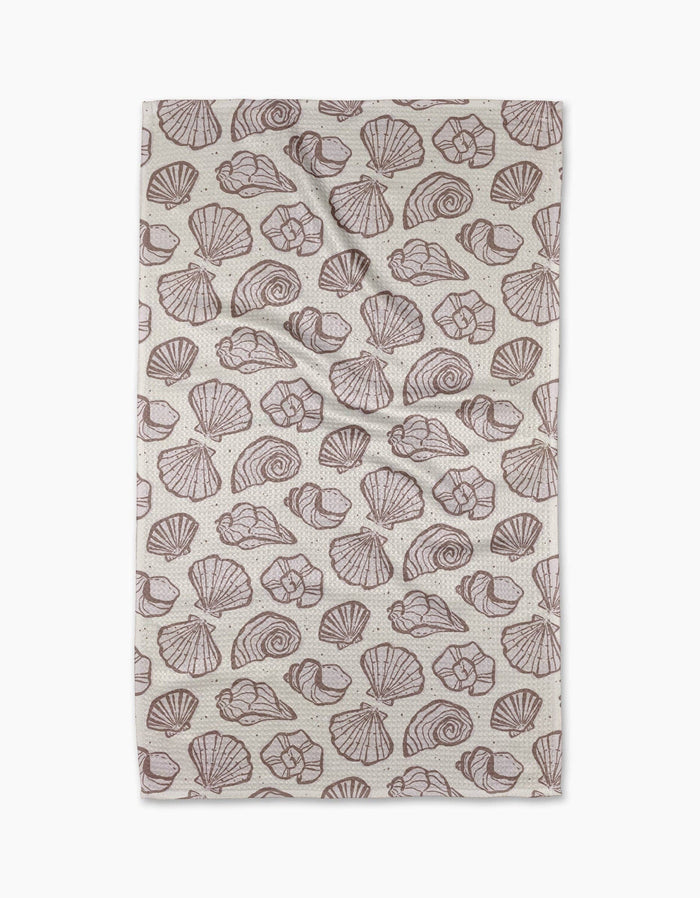 Retro Coastal Seashells in Neutral Tea Towel - Olita Gifts & Goods