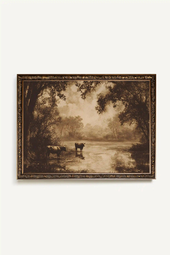 RIVIÈRE D'ANTAN, Oeuvre sur toile rigide, encadré Vintage Bronze - Magnolia Lane co. Home + Garden + Gift