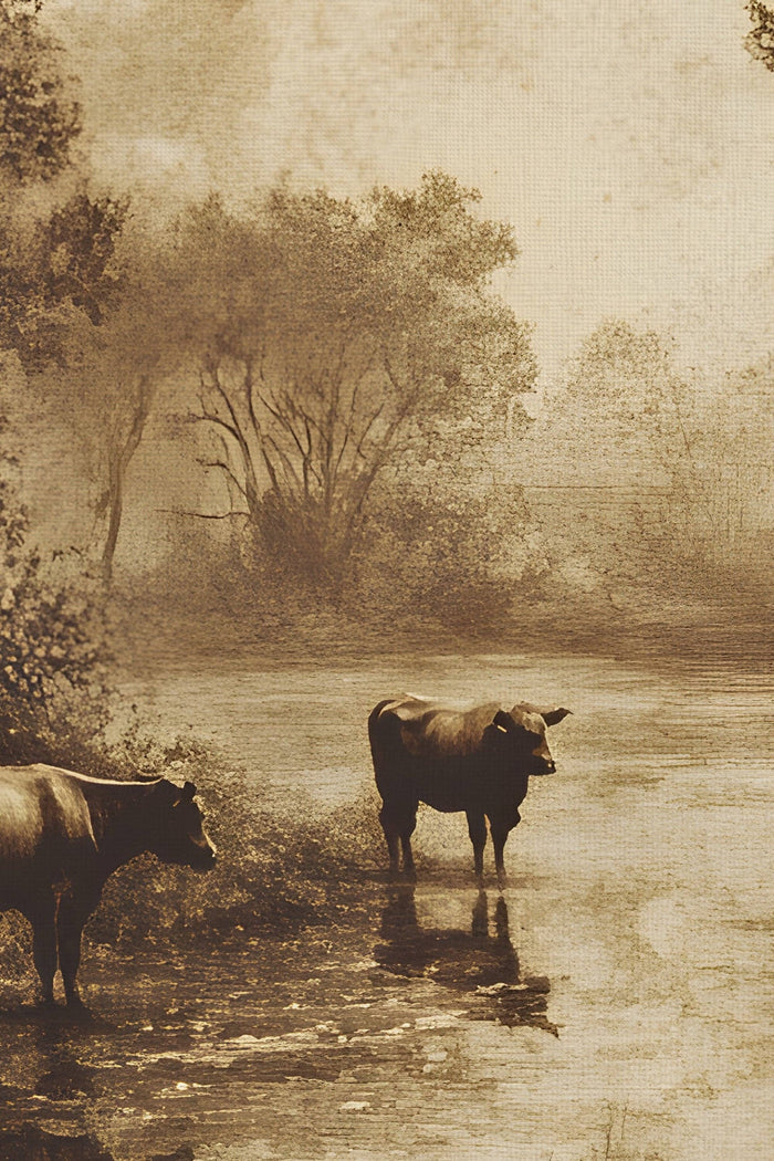 RIVIÈRE D'ANTAN, Oeuvre sur toile rigide, encadré Vintage Bronze - Magnolia Lane co. Home + Garden + Gift