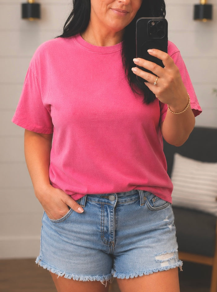 Rose Mineral Washed Oversized Tee