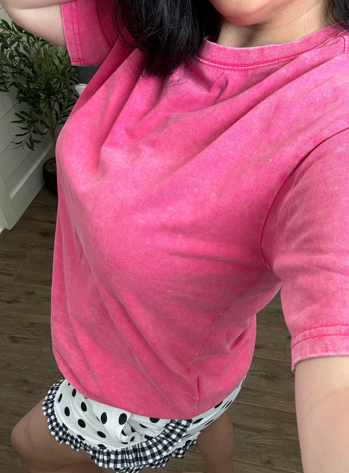 Rose Mineral Washed Oversized Tee