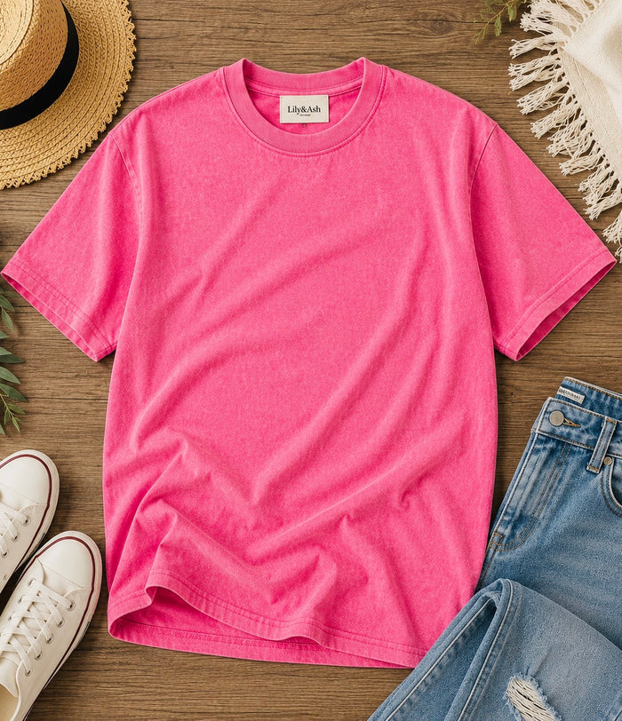 Rose Mineral Washed Oversized Tee