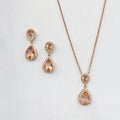 Wedding Jewelry - Champagne CZ Bridal Jewelry Set - Available in Rose Gold, Silver, and Yellow Gold