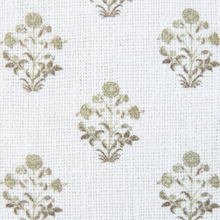 Sage Floral Block Print Pillow