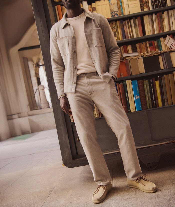 Saturday Houndstooth Chino - Slim Straight Oatmeal