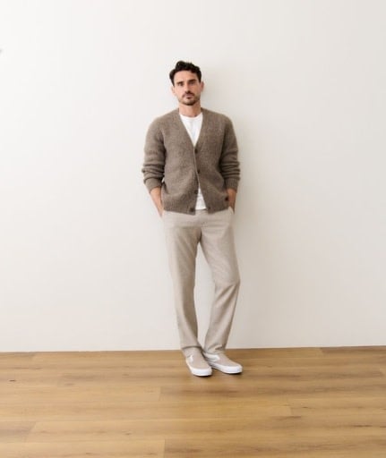 Saturday Houndstooth Chino - Slim Straight Oatmeal