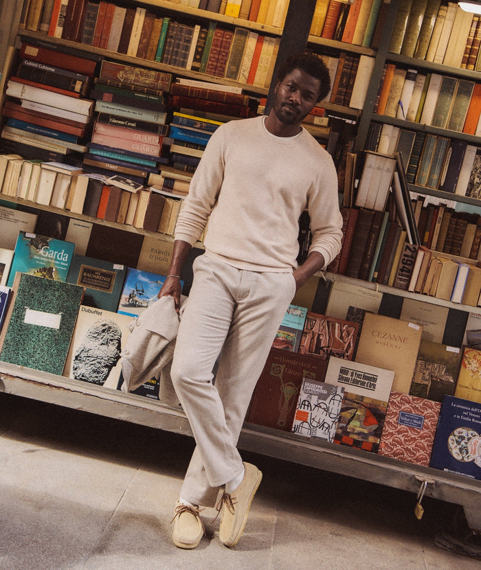 Saturday Houndstooth Chino - Slim Straight Oatmeal