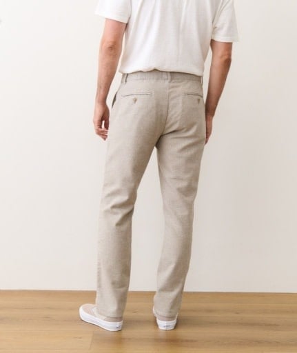 Saturday Houndstooth Chino - Slim Straight Oatmeal