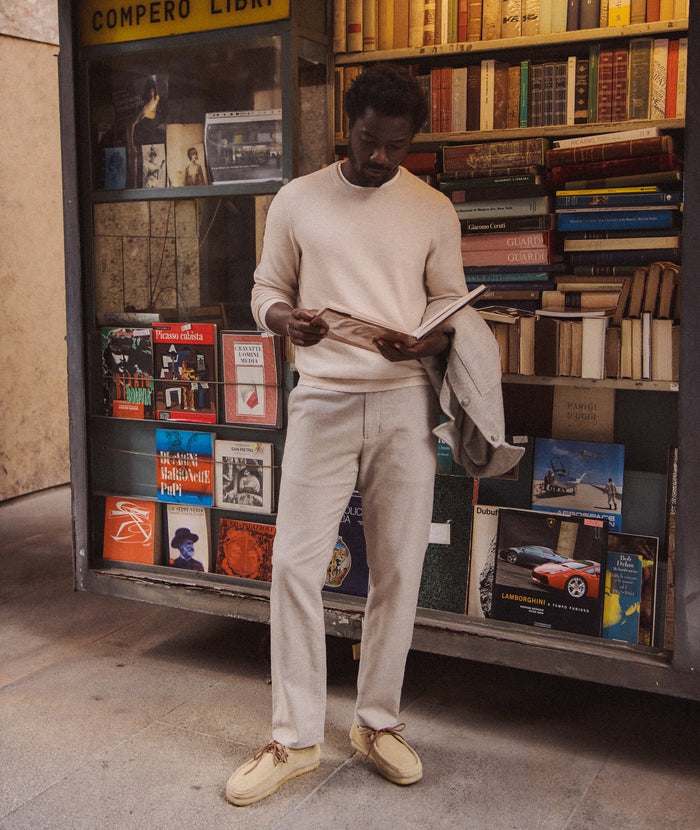 Saturday Houndstooth Chino - Slim Straight Oatmeal