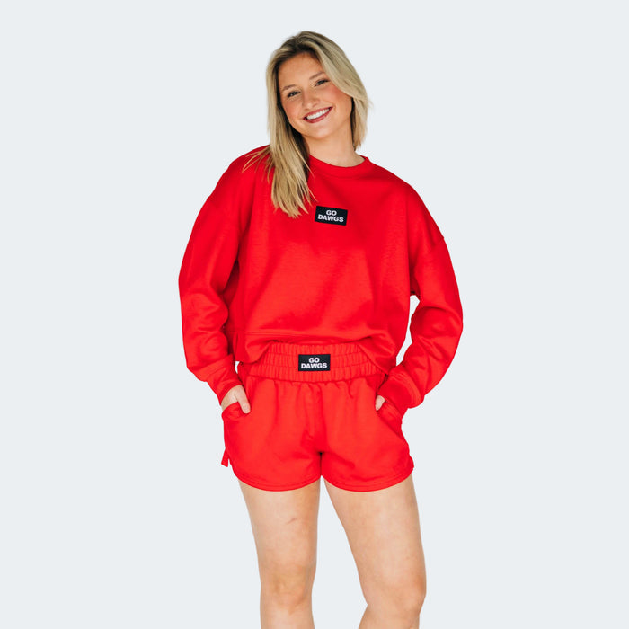 Scarlet & Gold Ava Airy Crewneck Sweatshirt - Georgia