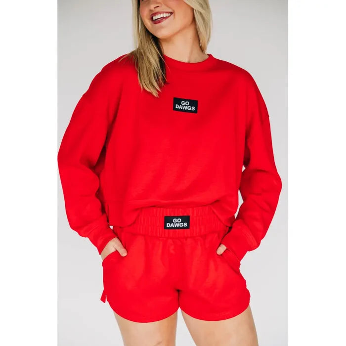 Scarlet & Gold Ava Airy Crewneck Sweatshirt - Georgia