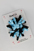 School Bow Black and Blue Topaz - Corker Bow - Elastic