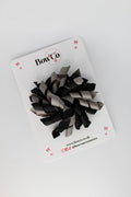 School Bow Black and Metal Grey - Corker Bow - Elastic
