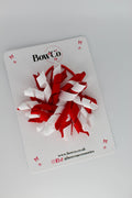 School Bow Red and White - Corker Bow - Elastic
